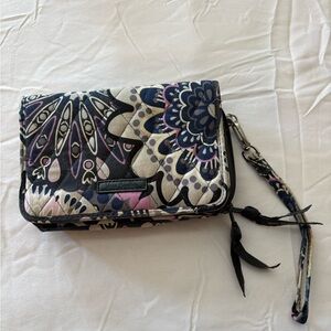 Vera Bradley Women's Black and Purple All In One Wristlet